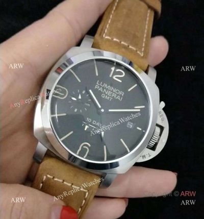 AAA Replica Luminor Panerai 10-Days GMT PAM 533 Watch Brown Leather Band